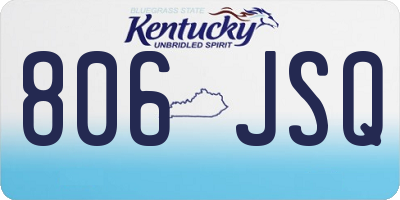 KY license plate 806JSQ