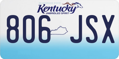 KY license plate 806JSX