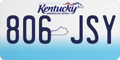 KY license plate 806JSY