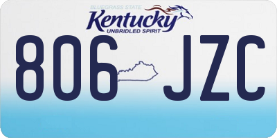KY license plate 806JZC