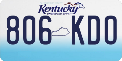 KY license plate 806KDO