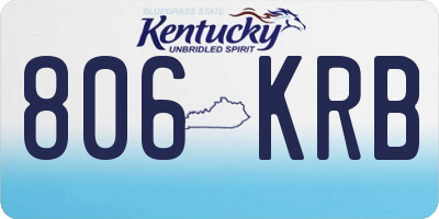 KY license plate 806KRB