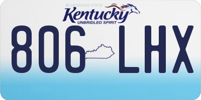 KY license plate 806LHX