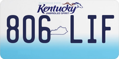 KY license plate 806LIF