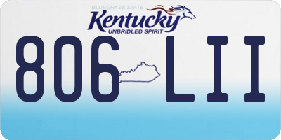 KY license plate 806LII