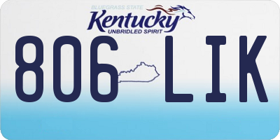 KY license plate 806LIK