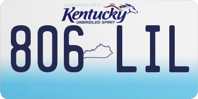KY license plate 806LIL