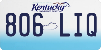 KY license plate 806LIQ