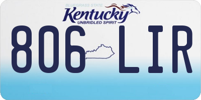 KY license plate 806LIR