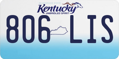 KY license plate 806LIS