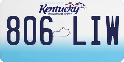 KY license plate 806LIW