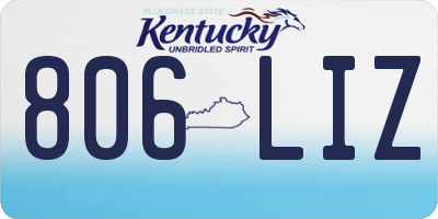 KY license plate 806LIZ