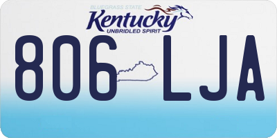 KY license plate 806LJA