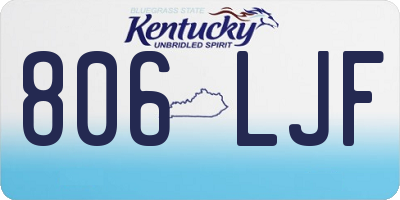 KY license plate 806LJF