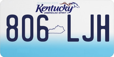 KY license plate 806LJH