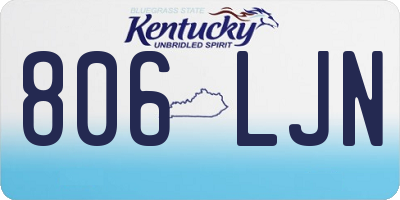 KY license plate 806LJN