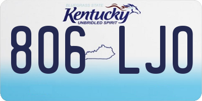 KY license plate 806LJO