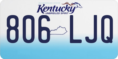 KY license plate 806LJQ