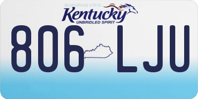 KY license plate 806LJU