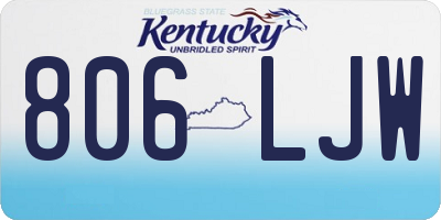 KY license plate 806LJW
