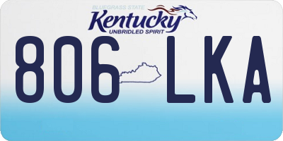 KY license plate 806LKA
