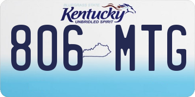 KY license plate 806MTG