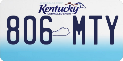 KY license plate 806MTY