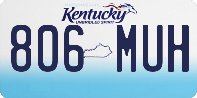 KY license plate 806MUH