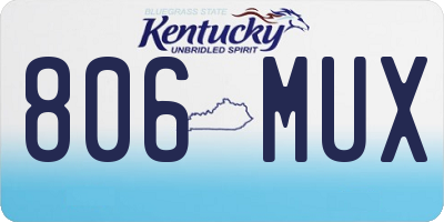 KY license plate 806MUX