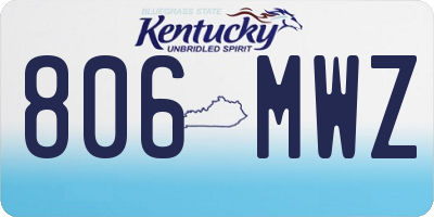 KY license plate 806MWZ