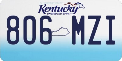 KY license plate 806MZI