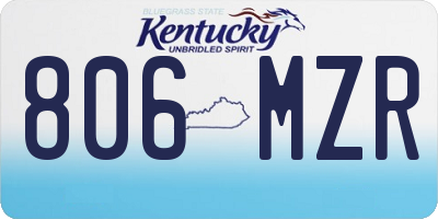KY license plate 806MZR