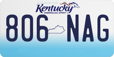 KY license plate 806NAG