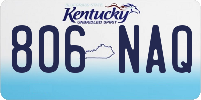 KY license plate 806NAQ