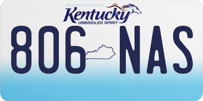 KY license plate 806NAS