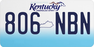 KY license plate 806NBN