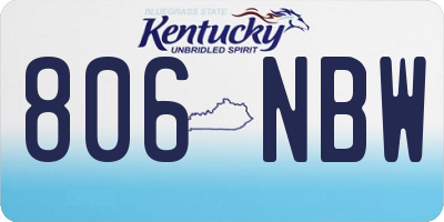 KY license plate 806NBW