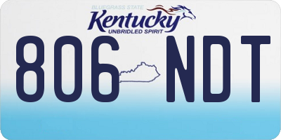 KY license plate 806NDT