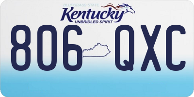 KY license plate 806QXC