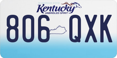KY license plate 806QXK