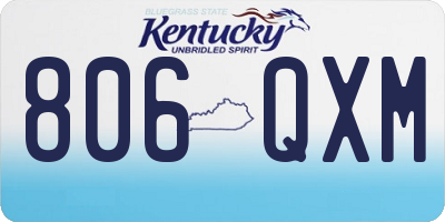 KY license plate 806QXM