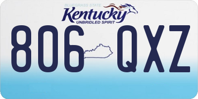 KY license plate 806QXZ
