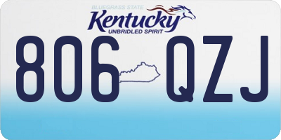 KY license plate 806QZJ