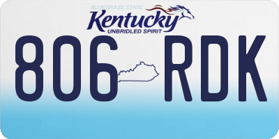 KY license plate 806RDK