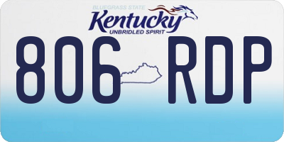 KY license plate 806RDP