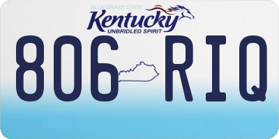 KY license plate 806RIQ