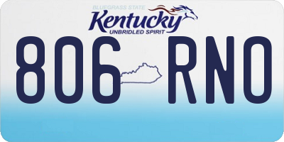 KY license plate 806RNO