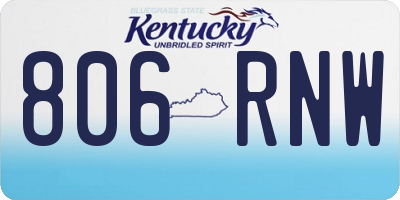 KY license plate 806RNW