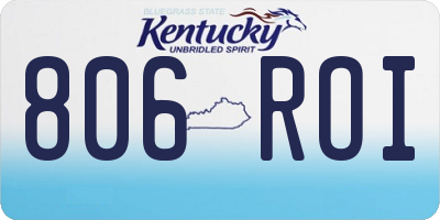 KY license plate 806ROI