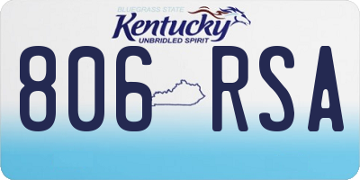 KY license plate 806RSA